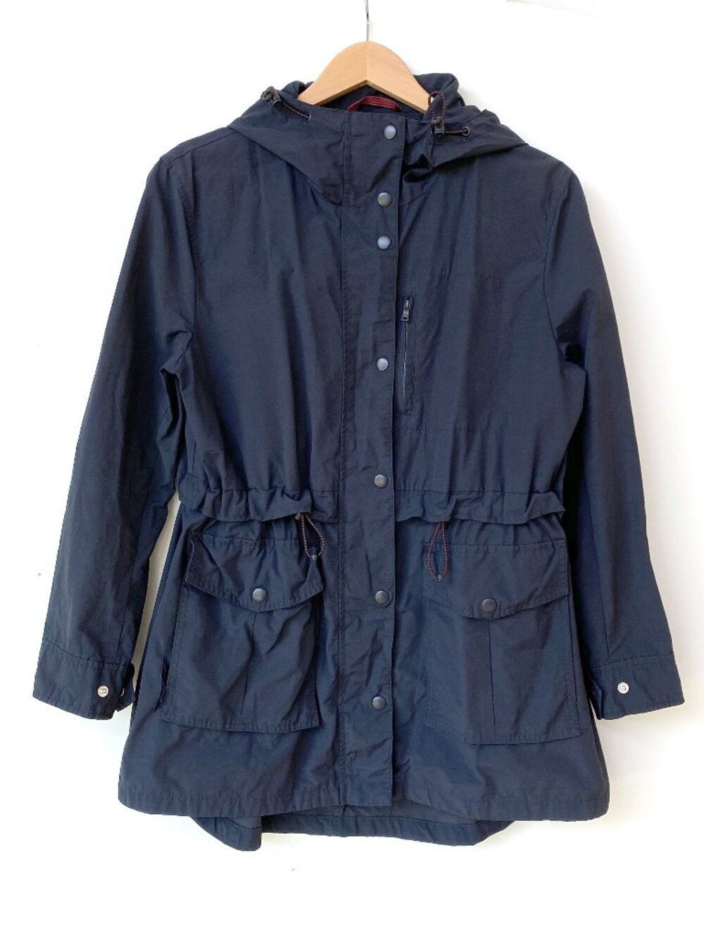 J.Crew Navy Perfect Rain Jacket Hooded Utility Field Parka Small